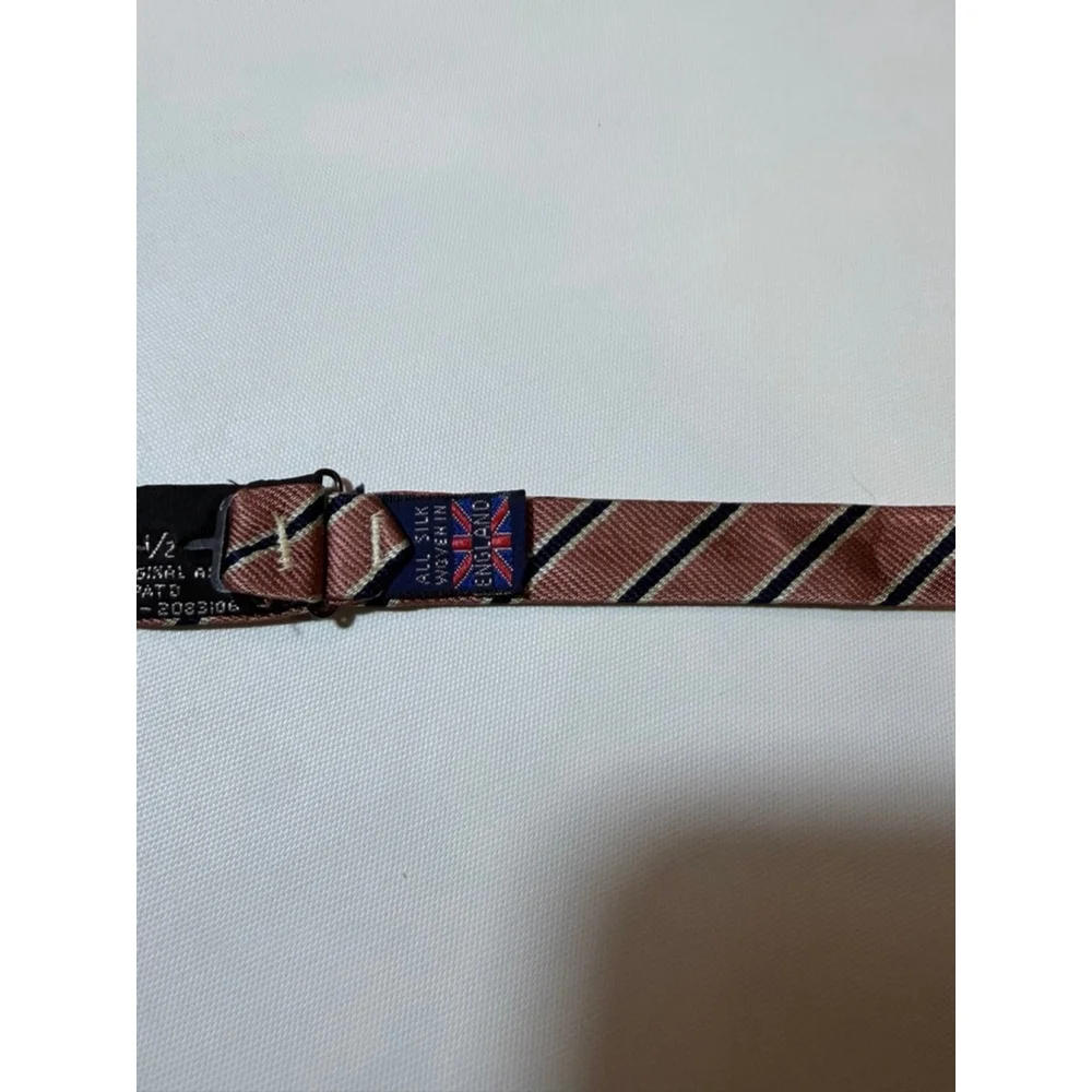 Briar Handmade Mens Bow Tie Pink Blue Stripe Adjustable Wedding Easter